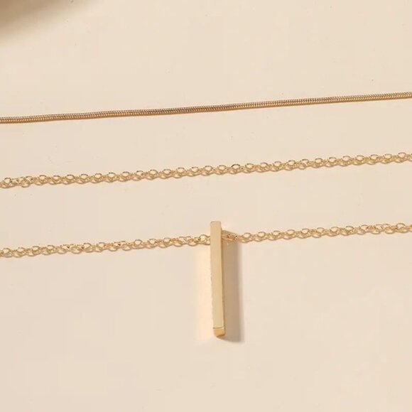 14K Gold filled pendant bar lariat necklace - Picture 4 of 4